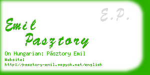 emil pasztory business card